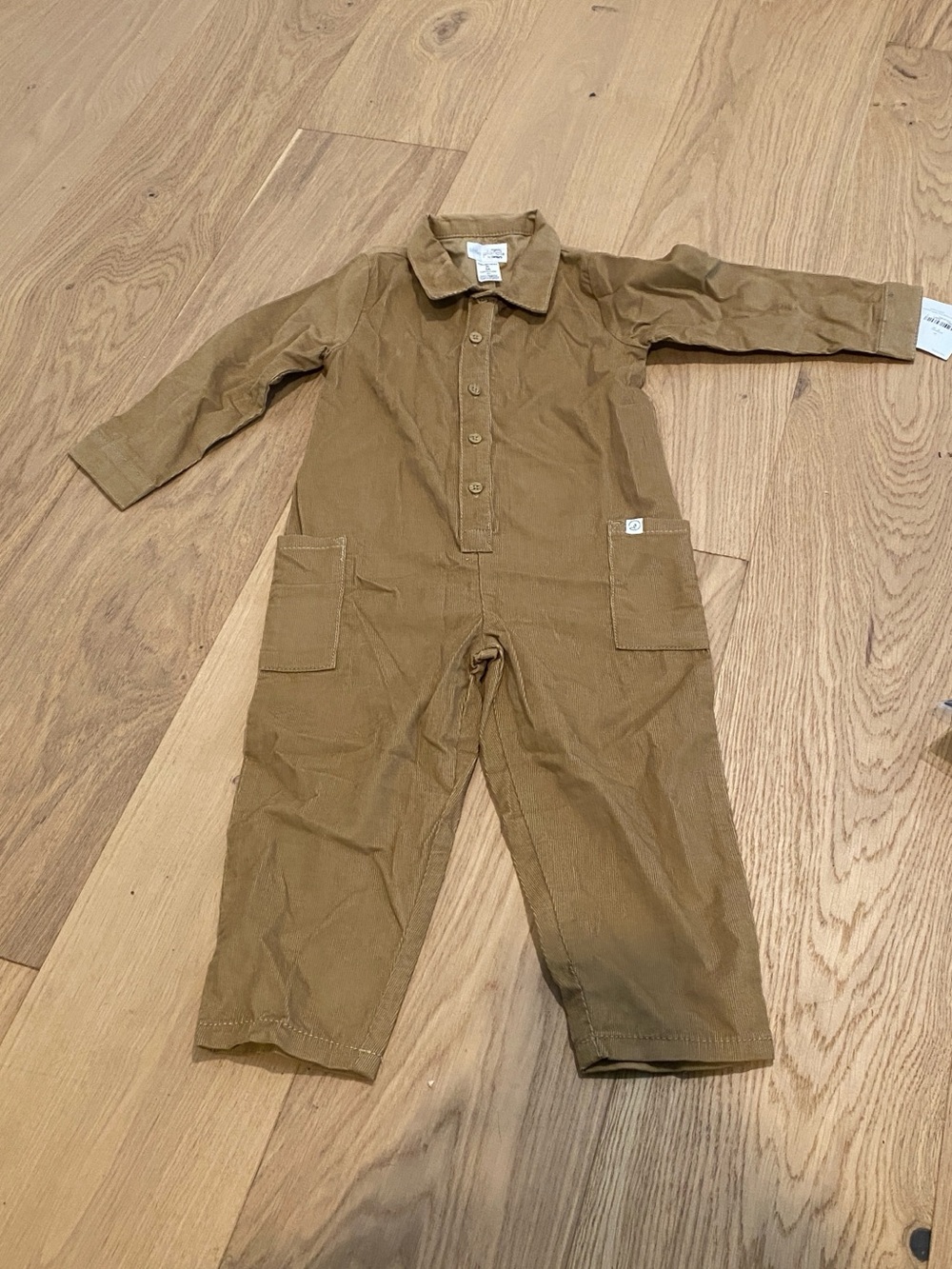 Carter's Tan Long-Sleeve Cotton Utility One-Piece